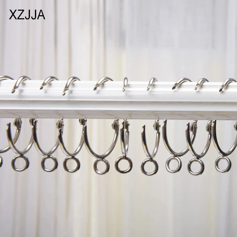 Silver Buckles XZJJA 5/10 шт. открытое Lap Шторы металлическое кольцо подвесное кольцо карниз для занавески набор рыболовных крючков круглые пряжки отделочных материалов для дома - Цвет: Silver Buckles