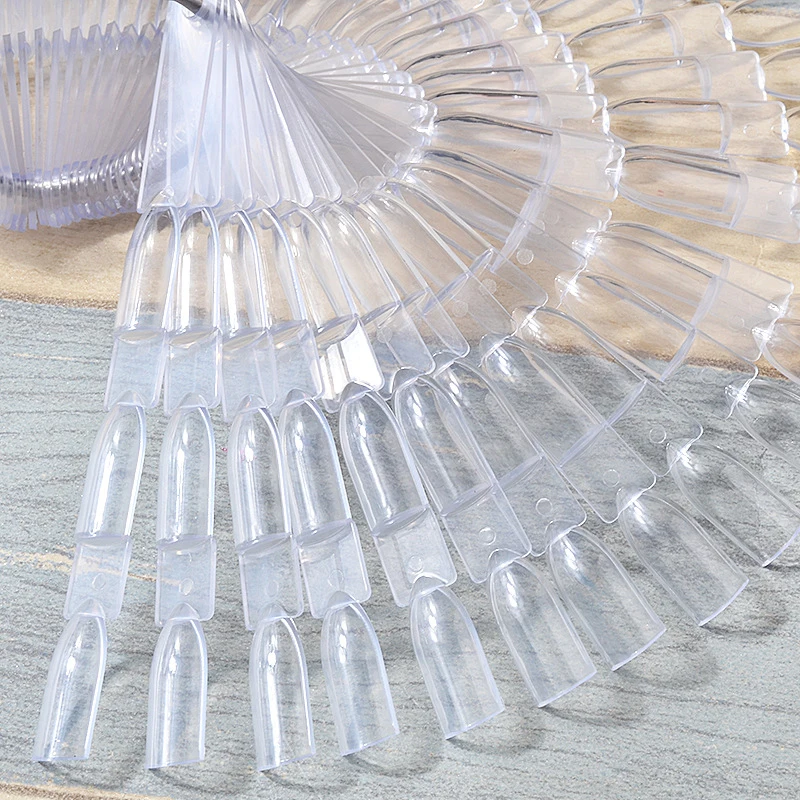 50 pcs/set Tips Nail Color Chart Palette Fan-shaped Colors Nail Art Practice Design Training Polish Color Card