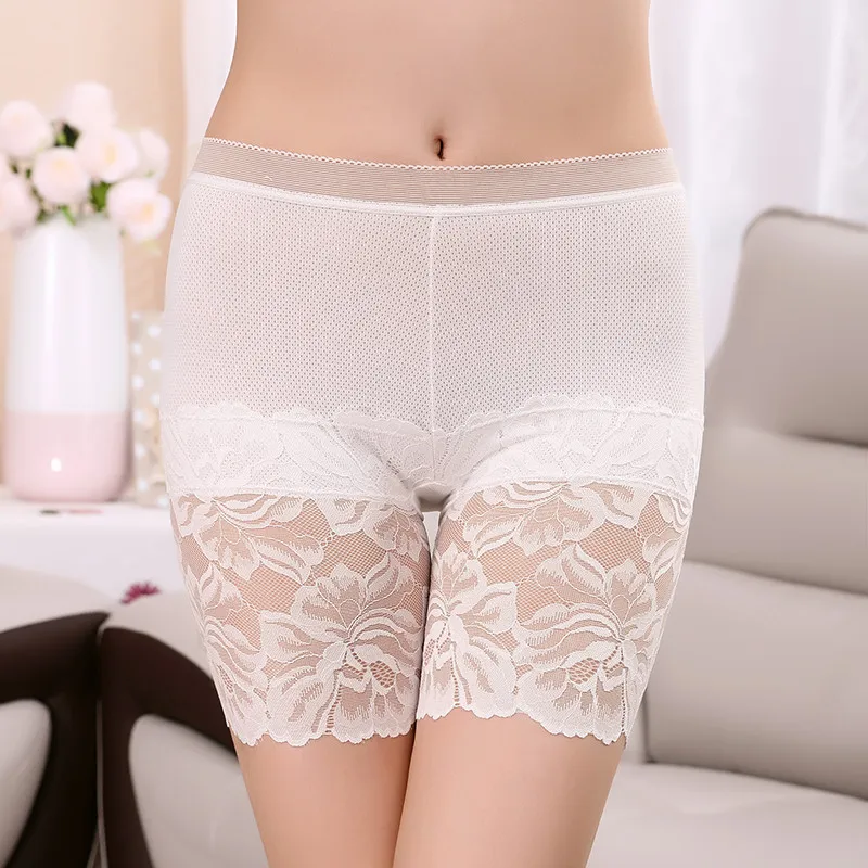Seamless high waist Shorts Under Skirt Plus Size Sexy Lace Anti Chafing Thigh Safety Short Pants Women Underwear safety shorts high waist shorts safety pants high waist underwear