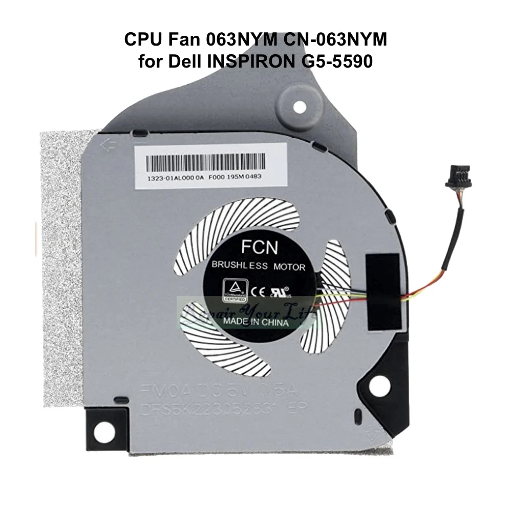 Ventilador para Computador Cooler para Cpu e Gpu para Computador Dell Inspiron P82 f G55590 063com 0fk2hp Radiador para Notebook Fk2hp 5v 0.5a Ventiladores e resfriadores - Imagem 4
