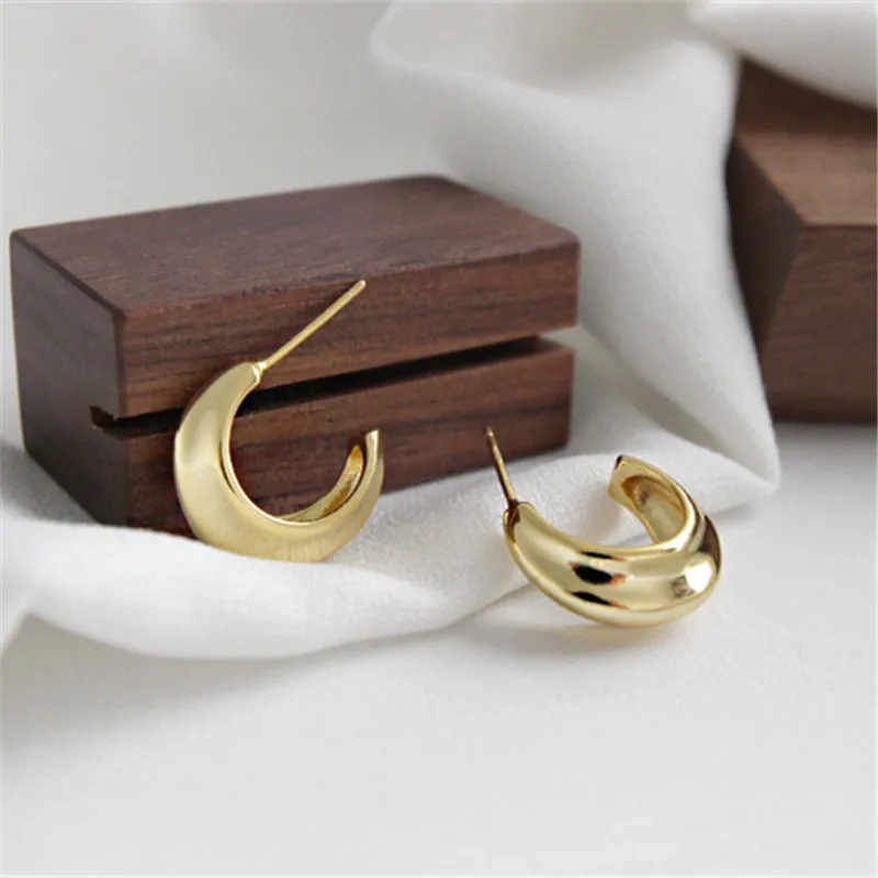 925 Sterling Silver Korean Version Glossy Three-dimensional Moon Earrings Women Fashion Wedding Party Jewelry Friendship Gift - Image 6