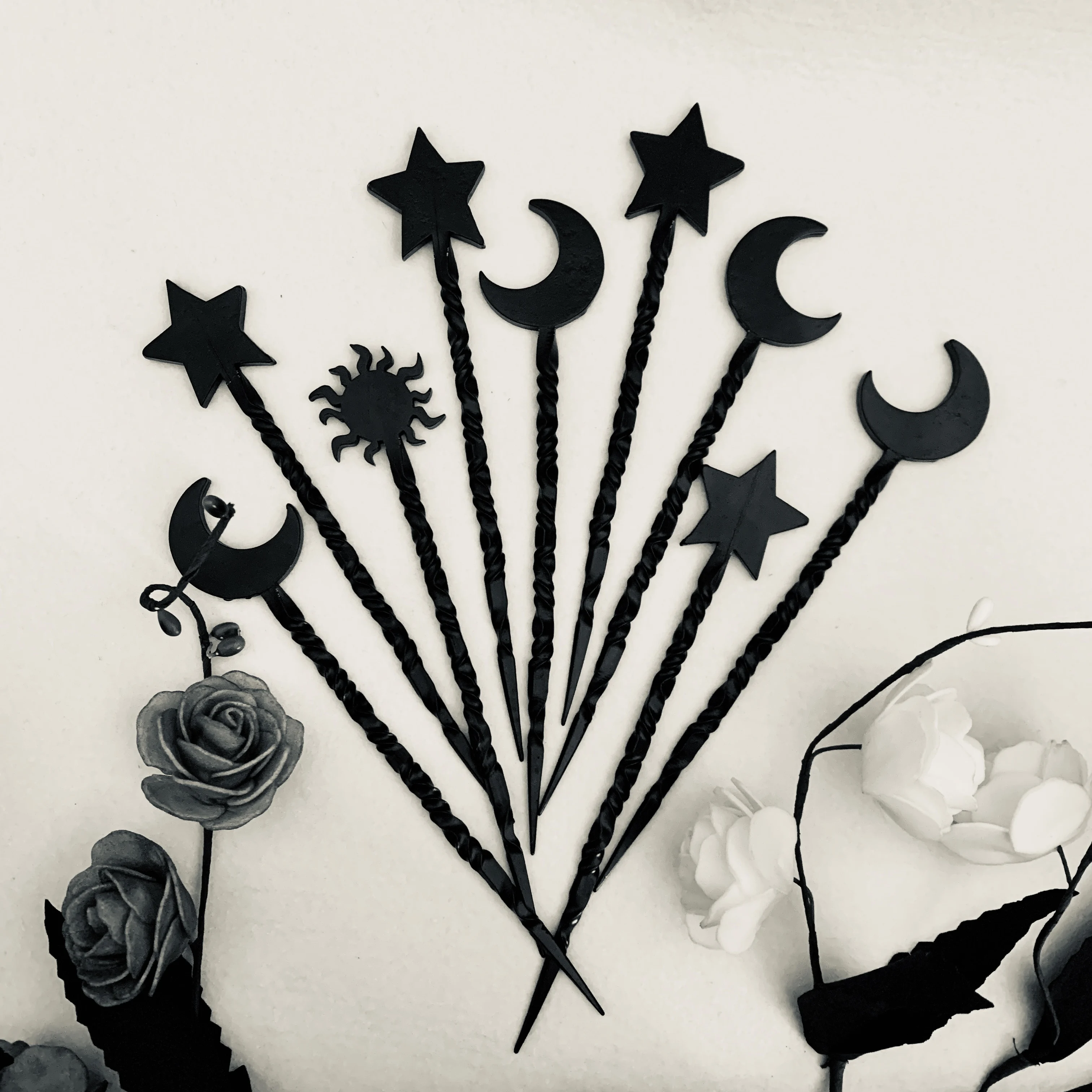 Hair Stick Wicca Crescent Hair Accessories Celestial Witchcraft