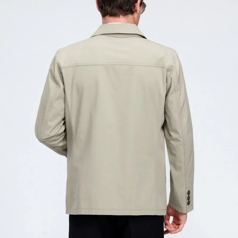 Business Casual Cotton Lapel Jacket Men Brand Long Sleeve Suit 2020 New Autumn Single Breasted Loose Outerwear Plus Size | Мужская
