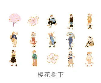 20 компл./1 лот Kawaii канцелярские наклейки Ueno Sakura дневник декоративные мобильные наклейки Скрапбукинг Сделай Сам наклейки для рукоделия - Цвет: YingHuaShuXia
