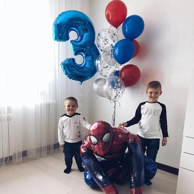 Grands ballons 3D SpidSuffolk Iron Man en aluminium, décorations de fête d'anniversaire pour enfants, dessin animé, fournitures de fête préChristophe, cadeau 2