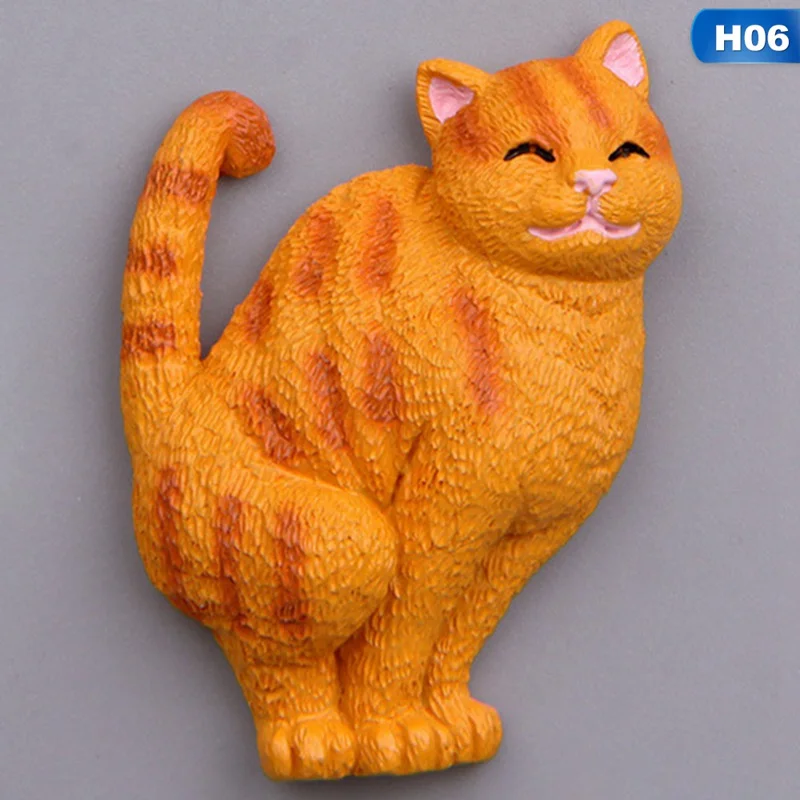 1 шт. мультфильм милый мини кошка магнит животное фигурка Стикеры для доски магнитные наклейки для холодильника каучуковая фигурка стикер s - Цвет: H06