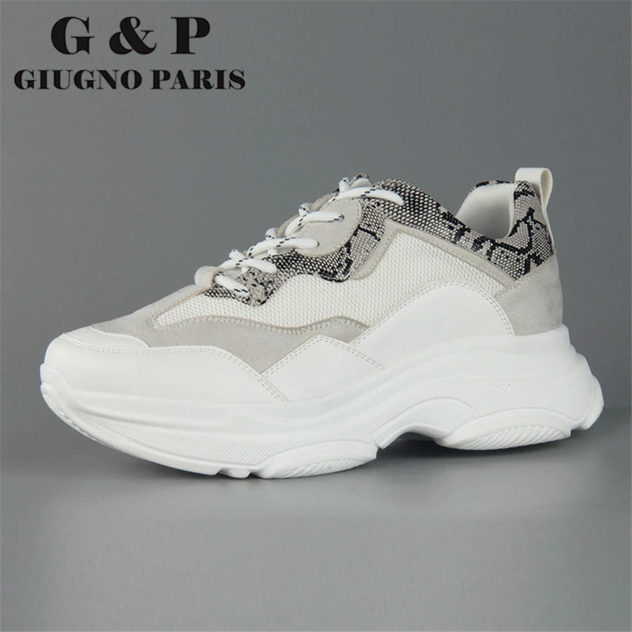 white chunky platform sneakers