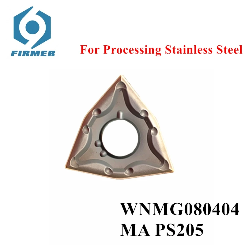

Carbide Blade WNMG080404 MA PS205 Carbide Inserts 10PCS CNC Lathe External Turning Tool For Processing Stainless Steel