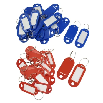

Key ID Label Tags Split Ring Keyring Keychain 20 Pcs Red & 20 Pcs Blue