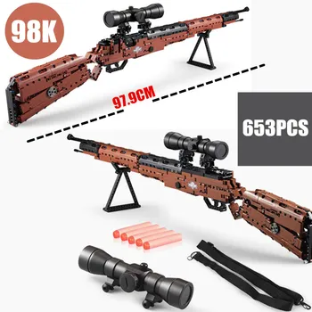 

New Military Toys Pubg 98k M4-A1 MP5 Toy Gun Fit Lepinings Technics SWAT Gun Model Building Blocks Bricks for Children Boys Gift