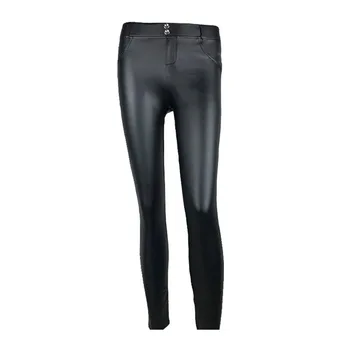 

Faux Leather Low Waist Leggings Women Sexy Hip Push Up Pants Leggings Gothic Leggins Black 4XL