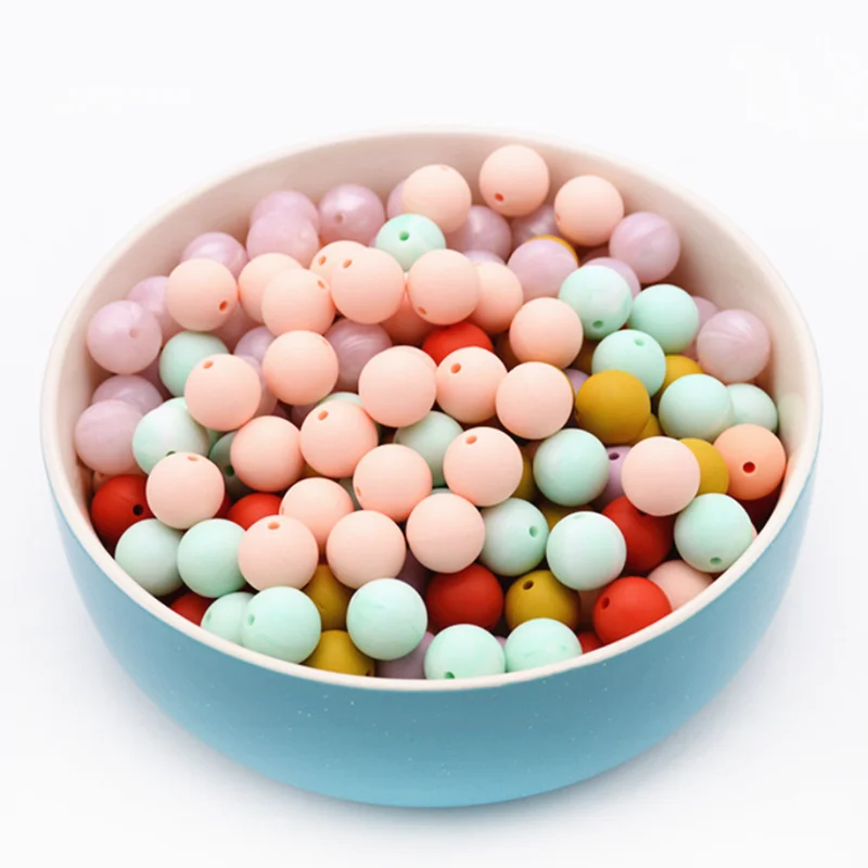 10pcs Silicone Beads 9mm Eco-friendly Sensory Teething Necklace Food Let's make Grade Mom Nursing DIY Jewelry Baby Teethers