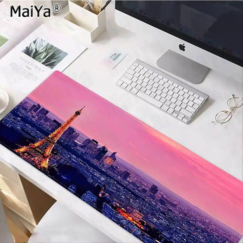 Maiya, винтажный, крутой, классный, Эйфелева башня, аниме, натуральный каучук, игровой коврик для мыши, Настольный коврик,, большой коврик для мыши, клавиатуры, коврик - Цвет: Lock Edge 30x80cm