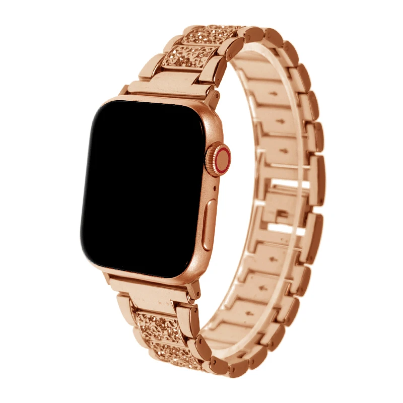 Stainless Steel Watch Band For Apple Watch 38mm 40mm 42mm 44mm Series 1 2 3 4 Wrist Band Link Belt Strap Replacement Strap - Цвет: Rose