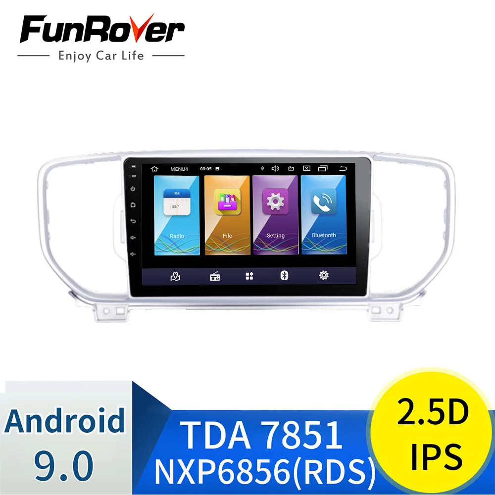 

Funrover IPS+2.5D android9.0 car dvd multimedia player auto radio for KIA sportage 2016 2017 kx5 navigation stereo headunit gps