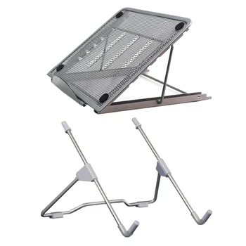 

2 Pcs Folding Portable Laptop Stand Viewing Angle/Height Adjustable Aluminum Alloy Bracket Support 10-17Inch Notebook