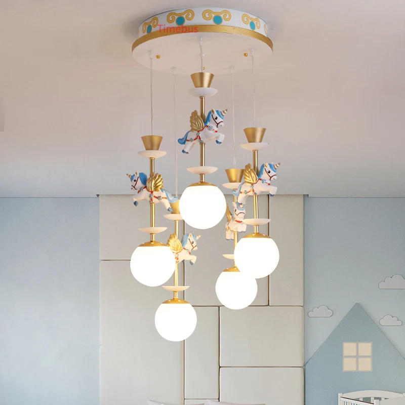 Детская комната подвесные светильники девушка Подвесная лампа для спальни мультфильм светодиодный подвесной светильник скандинавские современные креативные подвесные светильники
