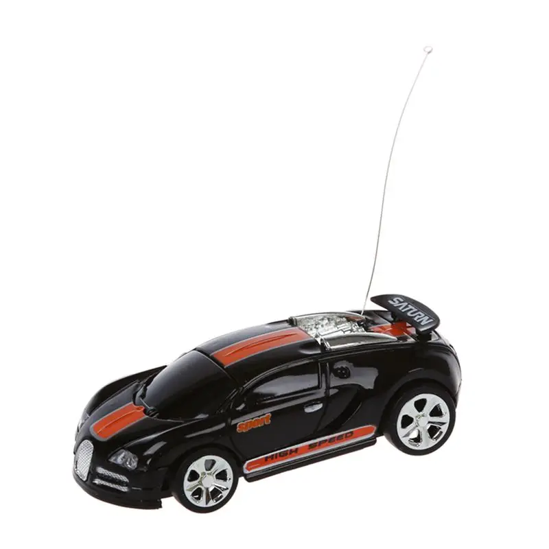 Mini RC Remote Controll Car Racing Car Toys in the beverage Can 1:58 (Black with orange strip) New