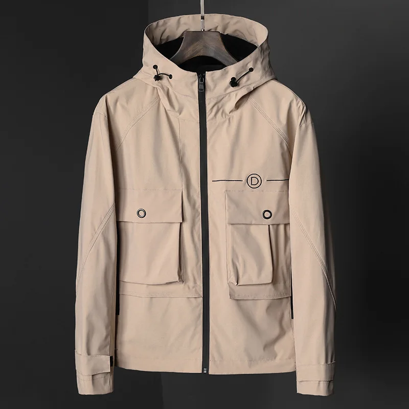

Autumn New Style Men'S Wear Short Trench Coat Fashion Casual Korean-style Casual Plus-sized Loose-Fit Hooded Wind Coat Coat