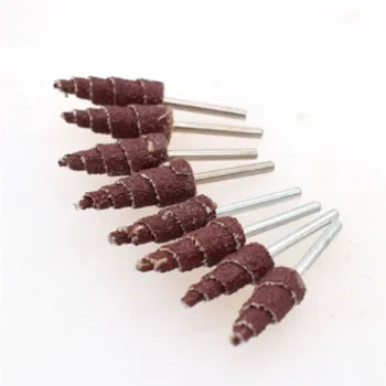 

10pcs 80 Grit Polishing Cone Deburring Flap Wheel Grinding Sanding Head Set Fit For Rotary Tools QDD1131