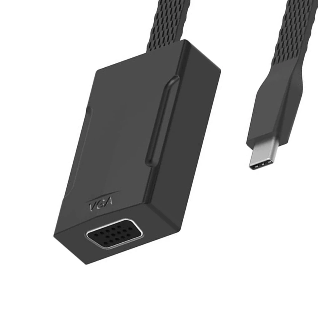 Type-c to HD Female Adapter USB-C to VGA Video Cable Male to Female 4K Converter Cord Replacement for Macbook Laptop