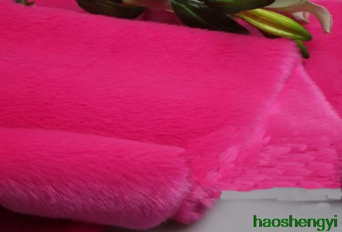 Розовая толстая ткань из кроличьего меха | Дом и сад