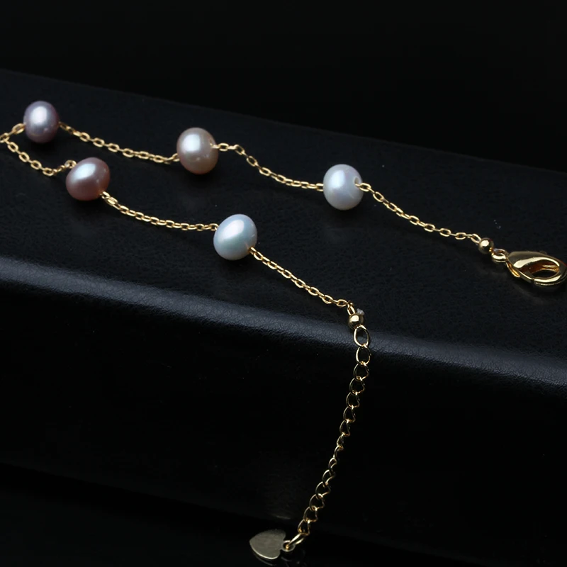 Natural Freshwater Pearl Bracelet White Pink Pearl Bracelet For Woman Adjustable Romantic Wedding Party Accessories Wholesale