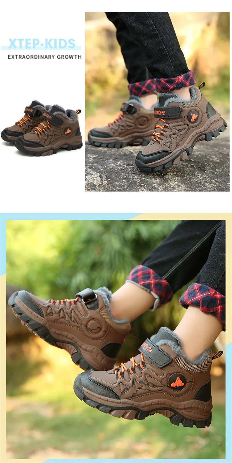 Новая зимняя детская обувь для мальчиков и девочек зимние сапоги удобные толстые Нескользящие короткие сапоги модная обувь с хлопковой подкладкой