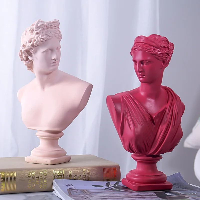 

1Pcs Nordic simple colorful plaster character sculpture model David avatar model room decoration art light luxury ornaments