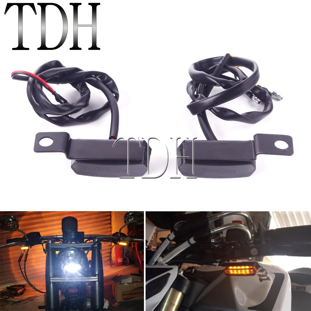 Cafe Racer Led Mini Indicatore Di Direzione Lampeggiante Lampeggiante Lampeggiante Per Harley Dyna Softail Road Glide Bobber