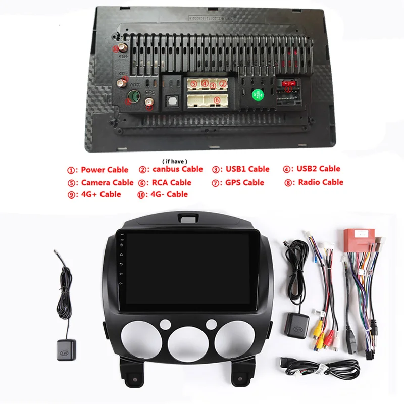Discount 9" Android Car DVD Player GPS for Mazda 2 2007 2008 2009 2010 2011 2012 audio car radio stereo navigator with bluetooth wifi 5