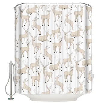 

Elk Shower Curtain Waterproof Polyester With 12 Hooks