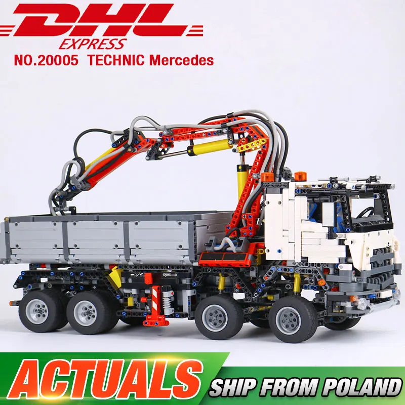DHL 20005 техника серии Arocs модель грузовика совместима с 42043 строительные блоки кирпичи игрушки для детей