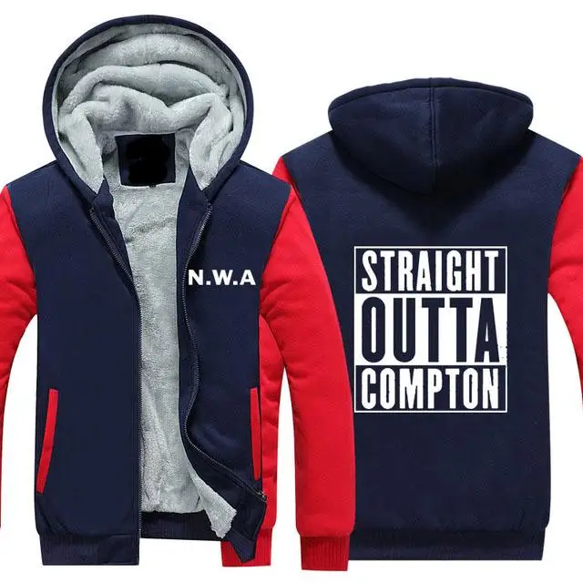 Прямая Из Compton NWA утепленная толстовка хип-хоп Тупак Легенда дизайн теплый флис пальто на молнии Толстовка