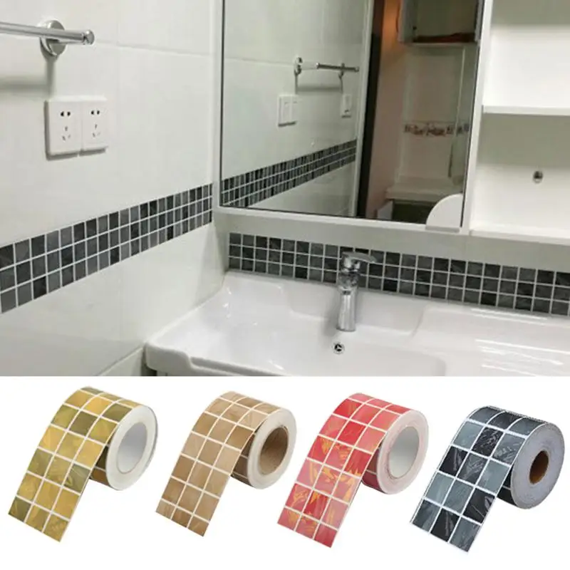 

Bathroom Mosaic Pattern Tile Wall Sticker Self Adhesive PVC Waterproof Removable Wear Resistant #