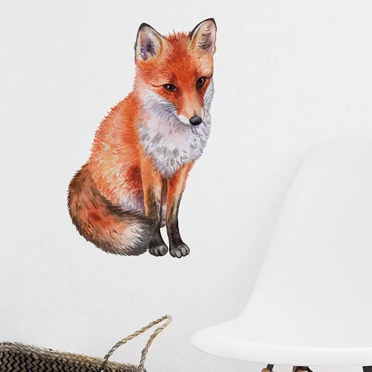 Hand drawn fox Wall Sticker home wall decoration living room decor creative animals wallpaper art decals self-adhesive stickers
