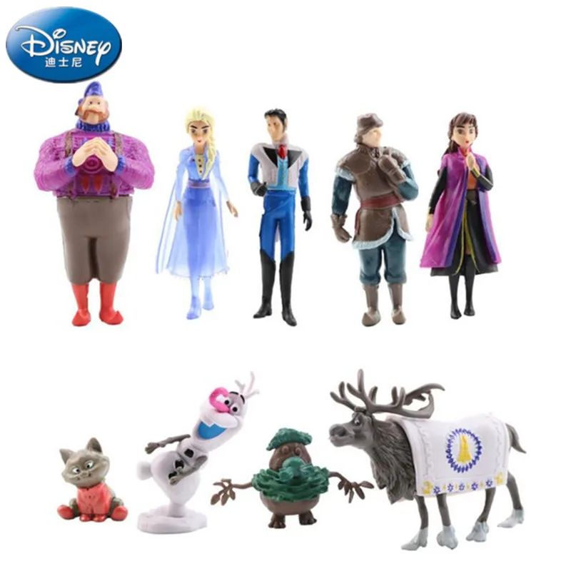

Disney's new 9pcs/lot anna Princess frozen Elsa Margin Ice and Snow Queen put up a scenario cake decoration model children's toy