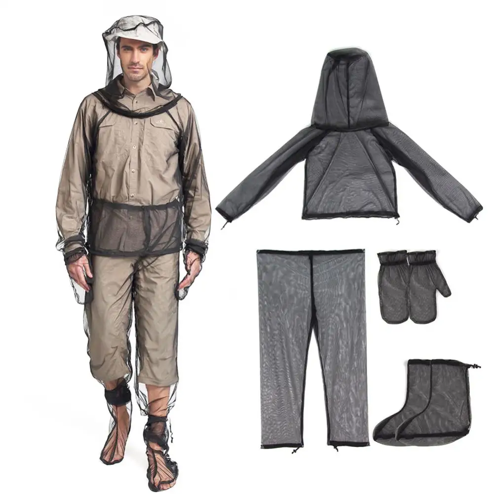 

Mosquito Insect Repellent Jacket Mesh Hooded Protective Suit for Fishing Camping