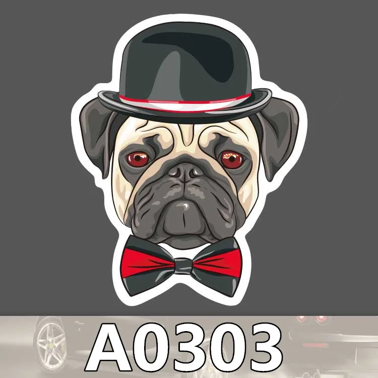 Lucky Dog Pet Cute Stikcer Smart слюнявчик Забавный Водонепроницаемый чемодан для ноутбука гитара багажная игрушка для скейтборда прекрасные наклейки - Цвет: A0303