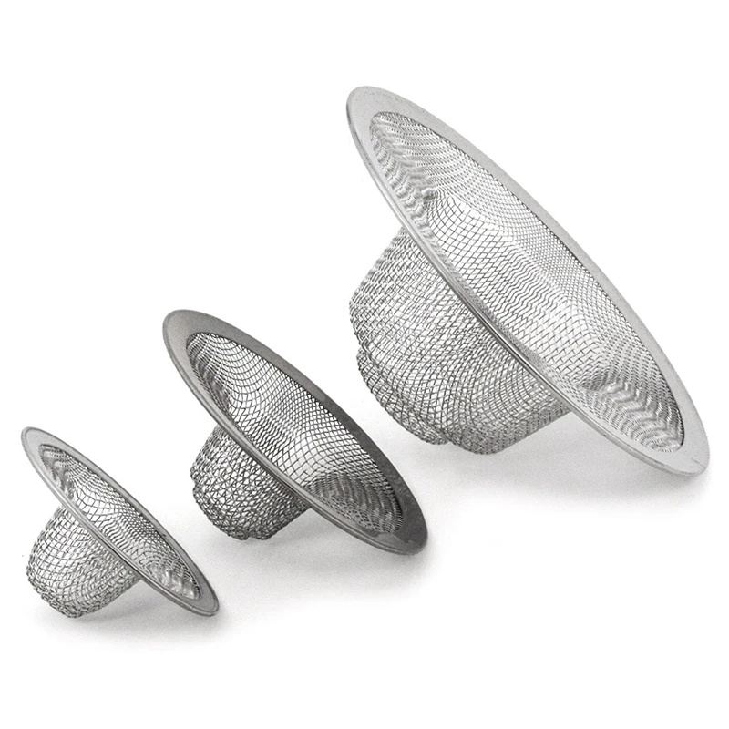 Hot Sale 6pcs Kitchen Bathroom Sink Mesh Strainer Stainless Steel Large Medium and Small (Pack of 6) |