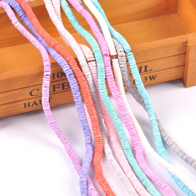Dye Multicolor Shell Chips Round Flat Beads for Diy Bracelet Necklaces Charms Jewelry Accessories 60cm trs0413 natural shell ornaments