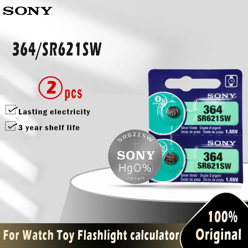 2PCS Original Sony 364 SR621SW V364 SR60 SR621 AG1 LR621 164 531 1.55V Button Batteries For Watch Toy Remote Cell Coin Battery |