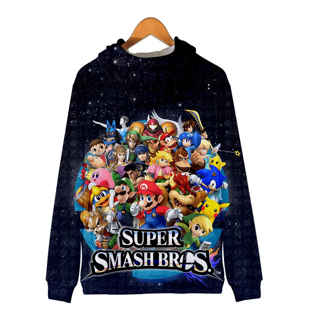 Толстовка с капюшоном для детей от 2 до 13 лет Super Smash Bros. Толстовки с капюшоном с 3D принтом; толстовка для мальчиков и девочек; куртка с принтом «Super Smash Bros»; детская одежда