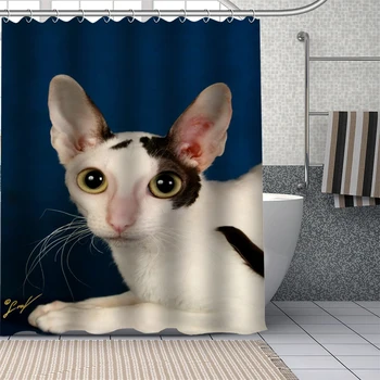 

Custom Hairless cat Shower Curtains DIY Bathroom Curtain Fabric Washable Polyester for Bathtub Art Decor Drop Shipping