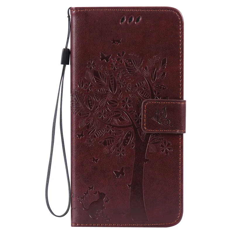 Brown Кожаный чехол-книжка с тиснением для Xiaomi mi 9 SE 8Lite 5 6 7 CC9E чехол-кошелек для mi pocophone F1 A1 A3 Pro mi x2 чехол s Coque Book - Цвет: Brown