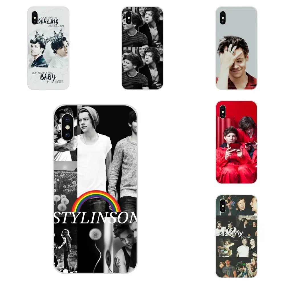 

For Apple iPhone 4 4S 5 5C 5S SE 6 6S 7 8 Plus X XS Max XR Transparent Soft Cases Covers Harry Styles 1d Larry Stylinson