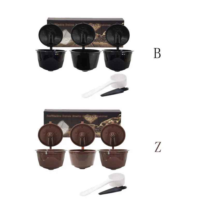 3 штуки обновленная версия многоразовые кофейные капсулы многоразовые кофейные фильтры стручки для dolcegusto с совком и кистью