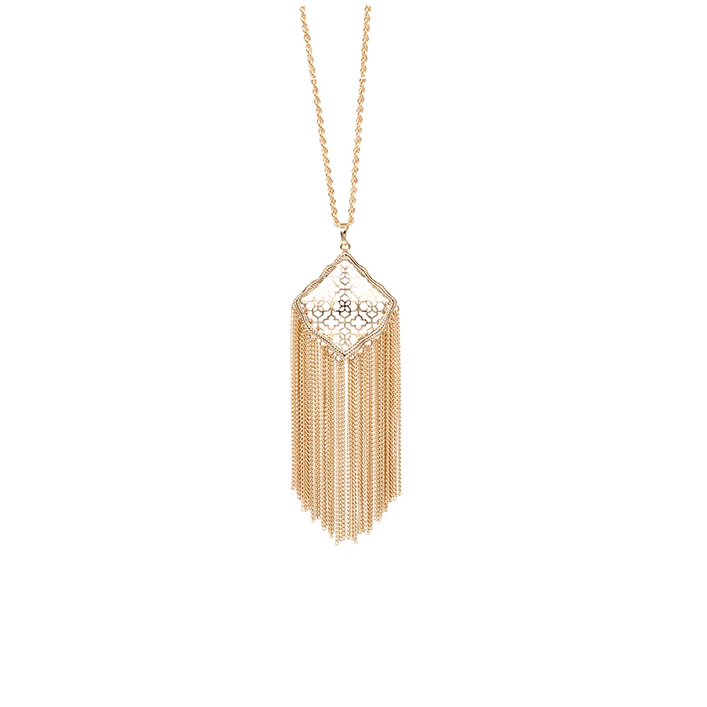 Gold Necklace Новое поступление, летние серьги-подвески с кисточками и кайтом, серьги в стиле бохо с кисточками Серебряного и золотого цветов - Окраска металла: Gold Necklace