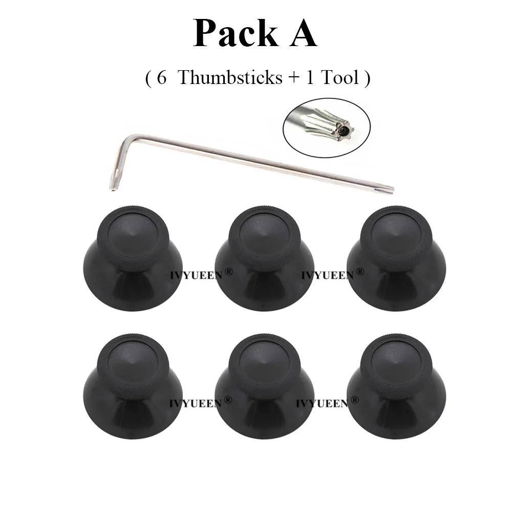 IVYUEEN 6 шт. для XBOX ONE X S Elite контроллер Черный 3D аналоговый Thumb Stick Thumbsticks шапки