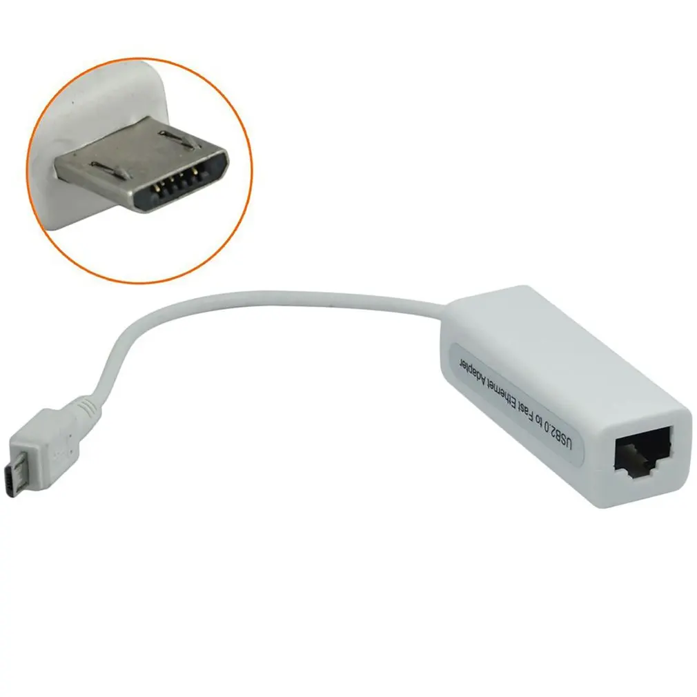 Micro USB 2,0 5 Pin к Ethernet 10/100 Мбит/с RJ45 сети LAN Карта адаптера для планшета